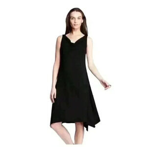 Eileen fisher black cowl neck dress PS EUC